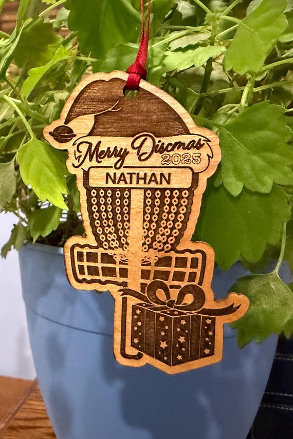Custom Disc Golf Ornament for Christmas • Personalized Basket Design • Disc Golf Gift for Players • Holiday Tree Decoration