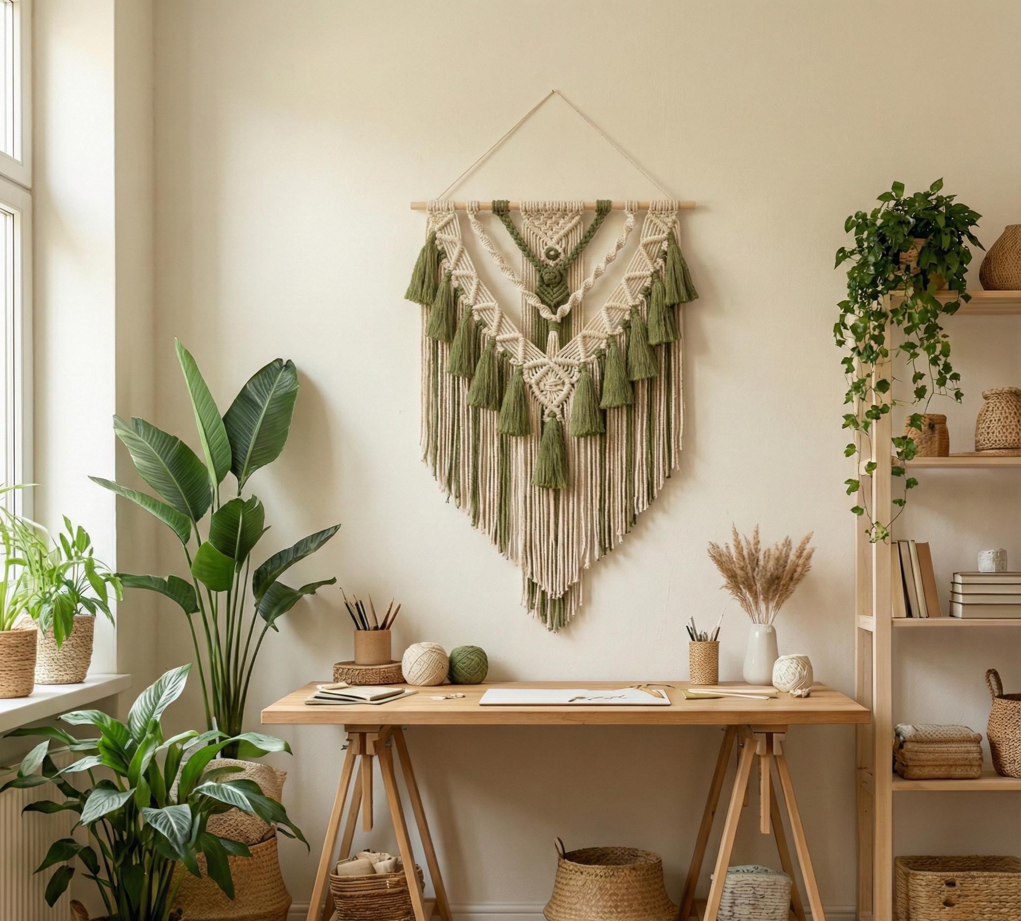 Natural macrame wall hanging large - Etsy 日本