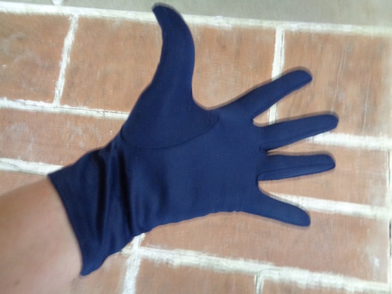 Vintage women's gloves size 7 blue navy formal pr… - image 2