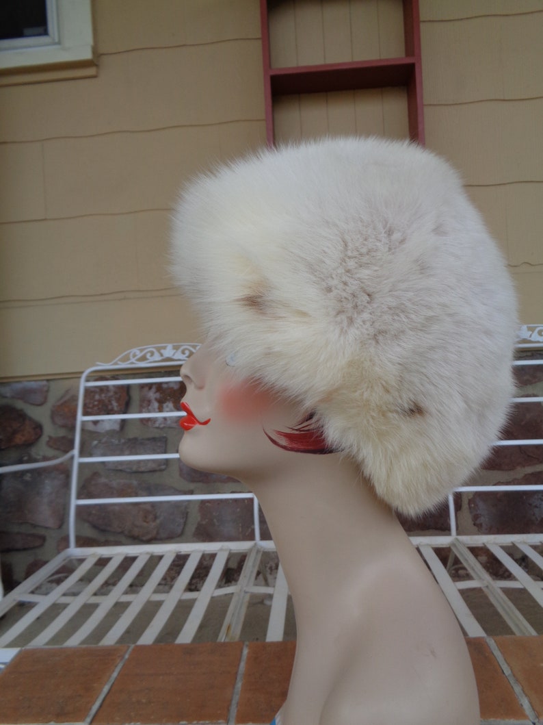 vintage women/'s genuine fur fox hat genuine winter accessories retro MOD Pollacks furrier