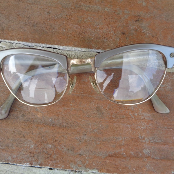 vintage women's eyewear 1950's Shuron cat eye glasses retro rockabilly Hipster