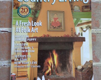Vintage Country Living Magazine Enero 1998 Coleccionables de arte popular Decoración de antigüedades