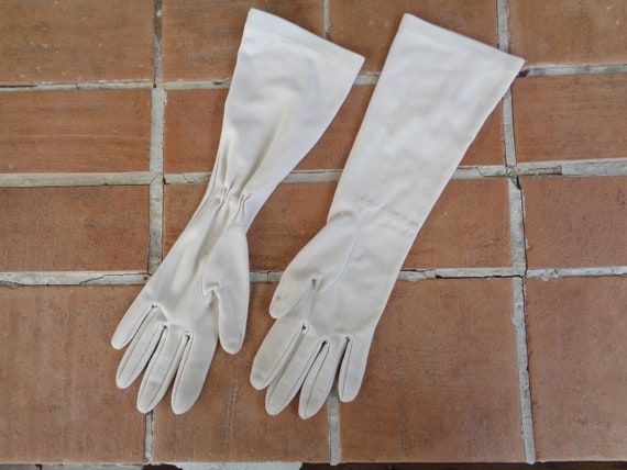 vintage women's gloves beige 1950's rockabilly re… - image 3