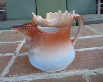 vintage elk stag creamer Austria figural novelty antique decorative collectible moose