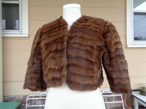 Vintage Genuine Fur Jacket Art Deco 