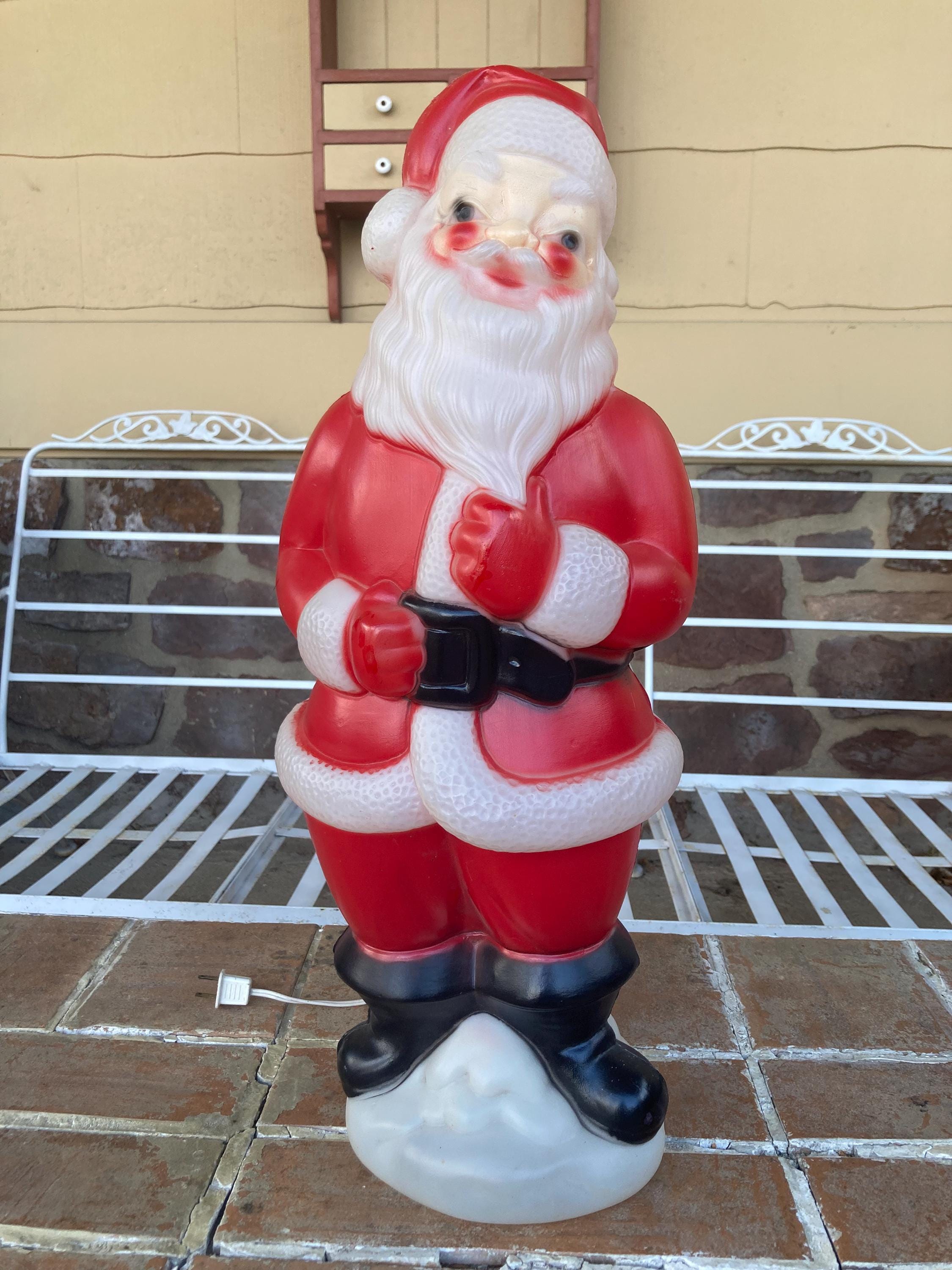 Vintage 1970's Plastic Light up Santa - Etsy