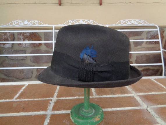 vintage men's hat derby fedora bolero Alexander  … - image 3