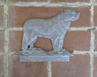 Vintage cast Aluminum dog weathervane topper Great Pyrenees, St Bernard garden outdoor primitive decorative