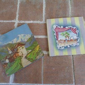 Lot of 2, vintage hankie boxes accessories cardboard handkerchiefs novelty