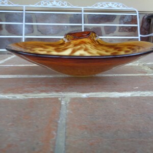 vintage ash tray glass yellow retro Murano venetian gold Mid century MOD large zdjęcie 2