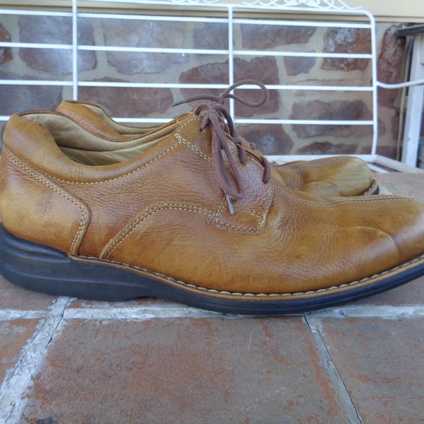 Vintage men's shoes Johnston Murphy Bicycle Shuler sheepskin 10.5 leather oxford formal shoe