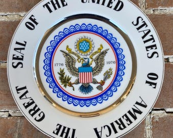 The Great Seal of United States of America Porcelain Plate - Etsy
