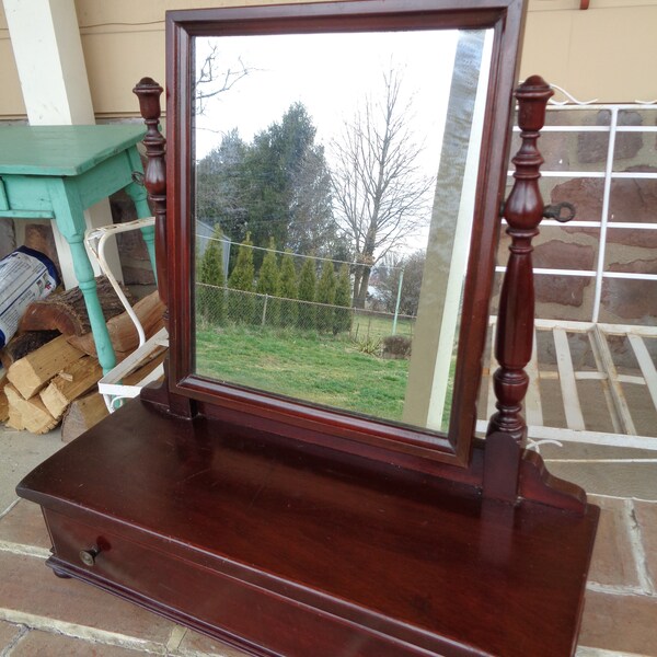 Antique Vanity Table With Mirror Etsy