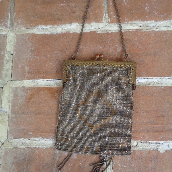 Vintage 1920's mesh purse handbag France women's Art Deco flapper antique