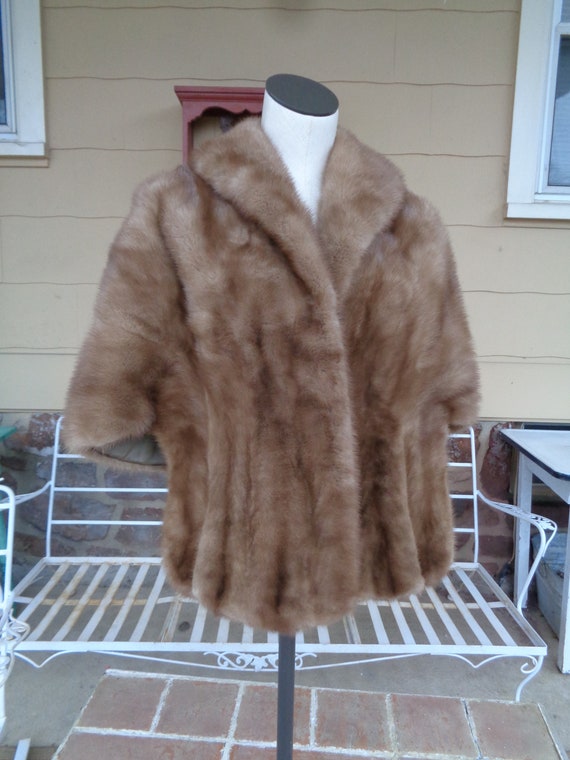 Vintage women's genuine mink fur stole wrap honey… - image 10