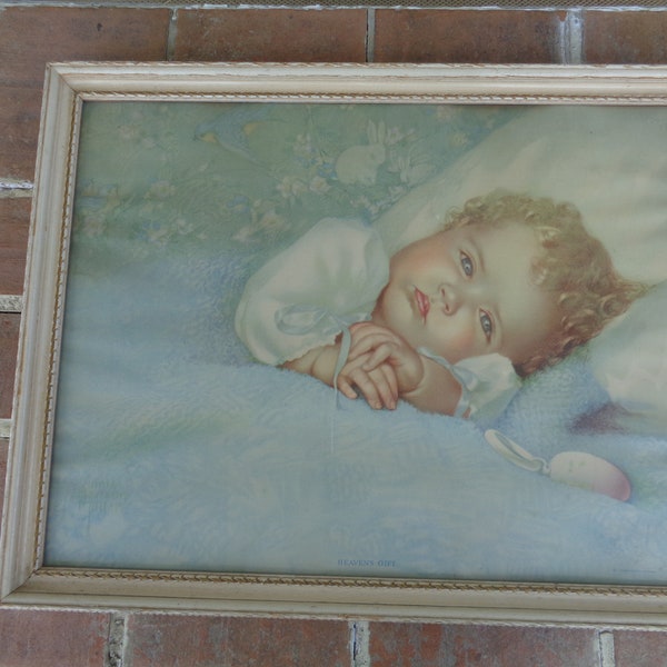 vintage print Turner Chicago Heaven's Gift Annie Benson Muller 1932 framed Nursery ART