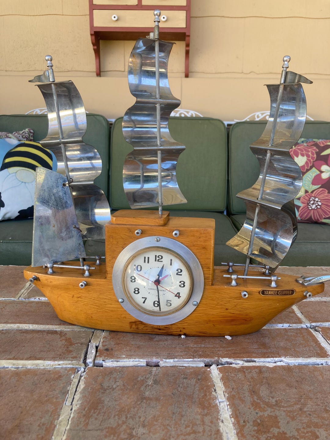 Sailboat Rocking Clock Vintage Boat Clock General Electric Yankee Clipper Sailboat Mid Century ...