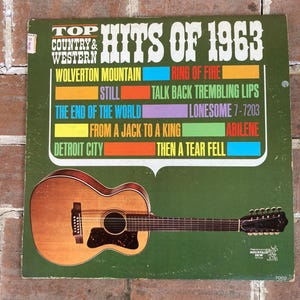 Vintage vinyl record Hits of 1963 Country Western music album Johnny Cash 1960's