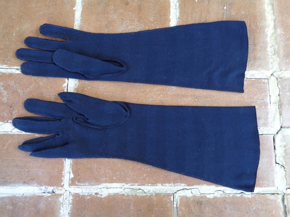 Vintage women's gloves Shalimar size 6.5 blue acc… - image 3