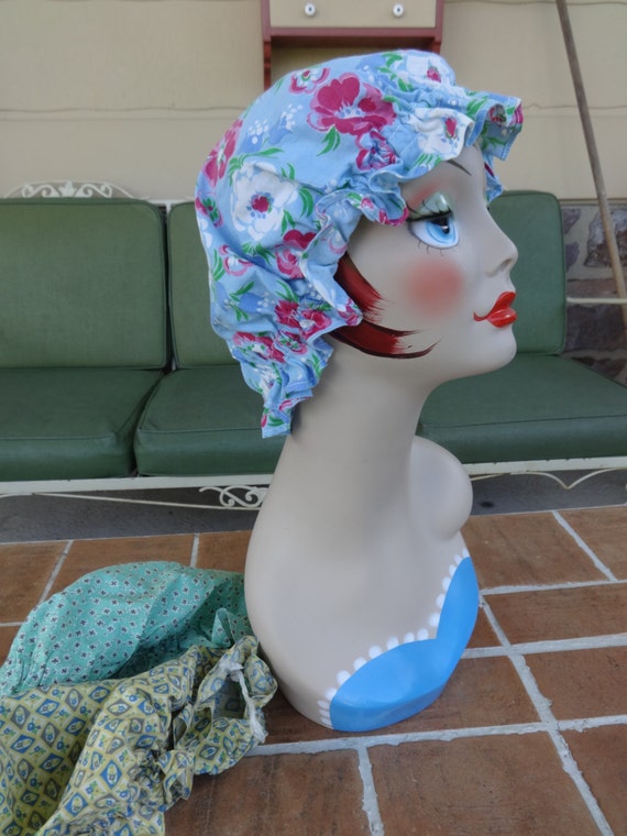lot of 3, vintage women's millinery bonnet sun fe… - image 2