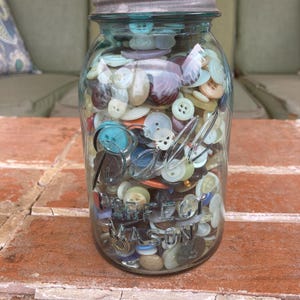 vintage mason Ball jar quart buttons canning collectible farm house primitive decorative