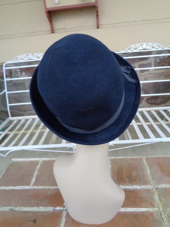 vintage women's felt wool Lancaster bucket hat mi… - image 3