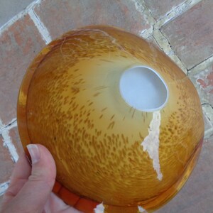 vintage ash tray glass yellow retro Murano venetian gold Mid century MOD large zdjęcie 3