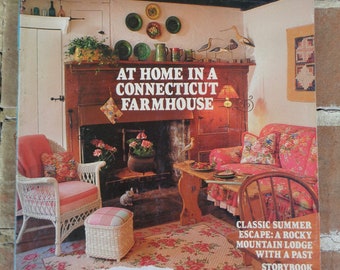 vintage Magazine Country Living 1991 primitive antique collectible August Connecticut farm house Maine Colorado gardens