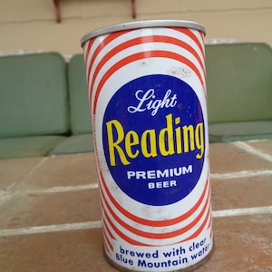Lata de cerveza vintage Reading PA Cervecería premium Breweriana 12 oz. Recuerdos del bicentenario Coleccionista