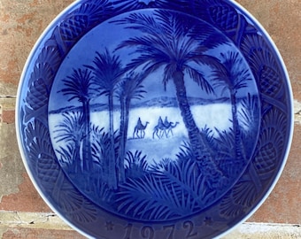 vintage Copenhagen plate 1972 Christmas Holiday Collectible Desert camel Osterland