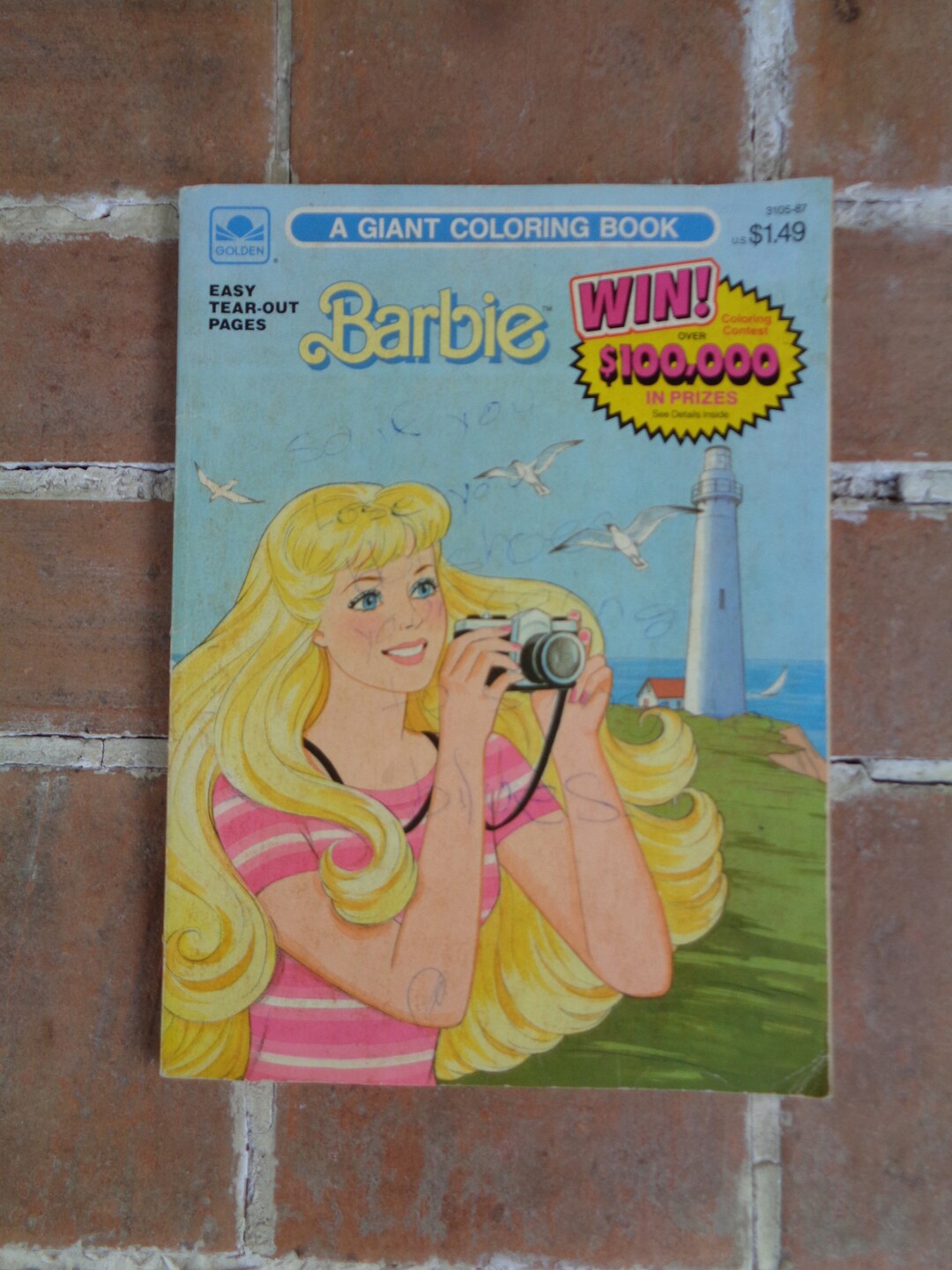 Vintage Barbie Coloring Book 1987 Golden Giant Coloring 1980's Original ...