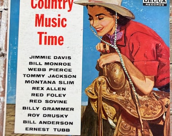 vintage vinyl record Country Music time classics 1960's Decca cowgirl album novelty