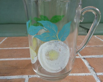 vintage pitcher lemons lemonade swanky swig peanut butter glass 1940-50's kitsch