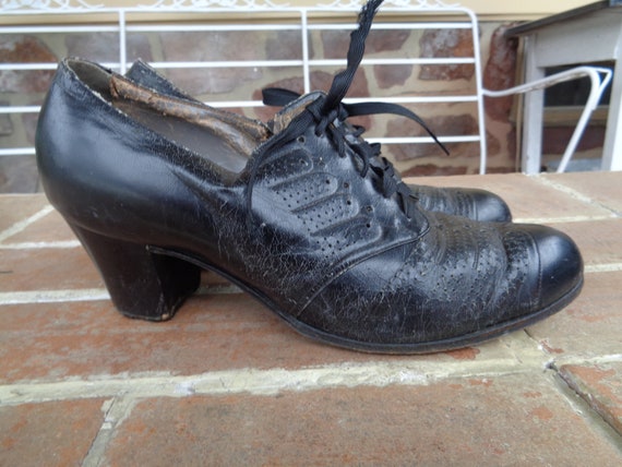 Antique Women s Shoes Pumps Oxfords Black 1920 s Art Deco