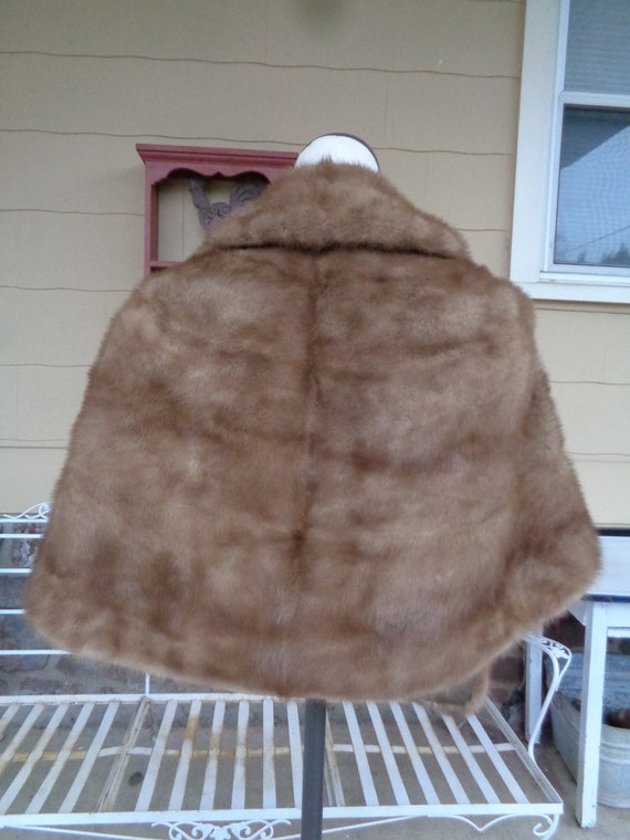 Vintage women's genuine mink fur stole wrap honey… - image 9