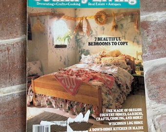 Vintage Country Living magazine August 1987 Antique primitives farm house  pottery folk art Wisconsin