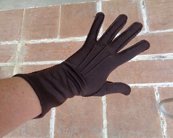 Vintage women's original gloves Kerrybrooke size 7 brown  accessories 1950's retro fall autumn