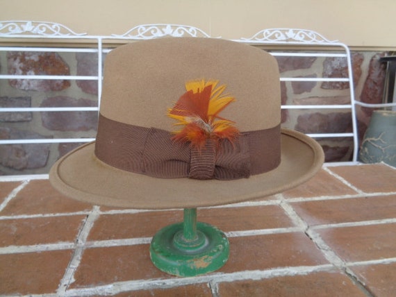 vintage men's original hat fedora bowler bolero H… - image 1