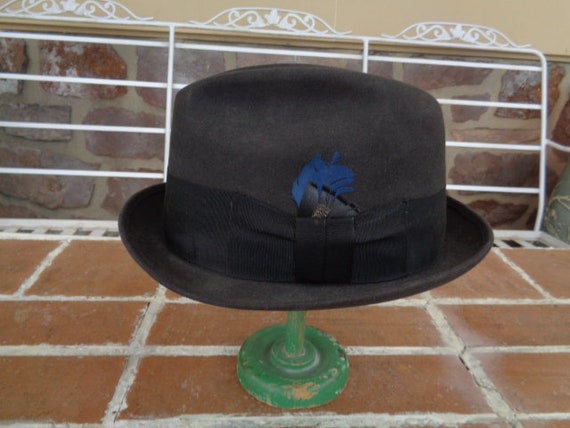 vintage men's hat derby fedora bolero Alexander  … - image 2