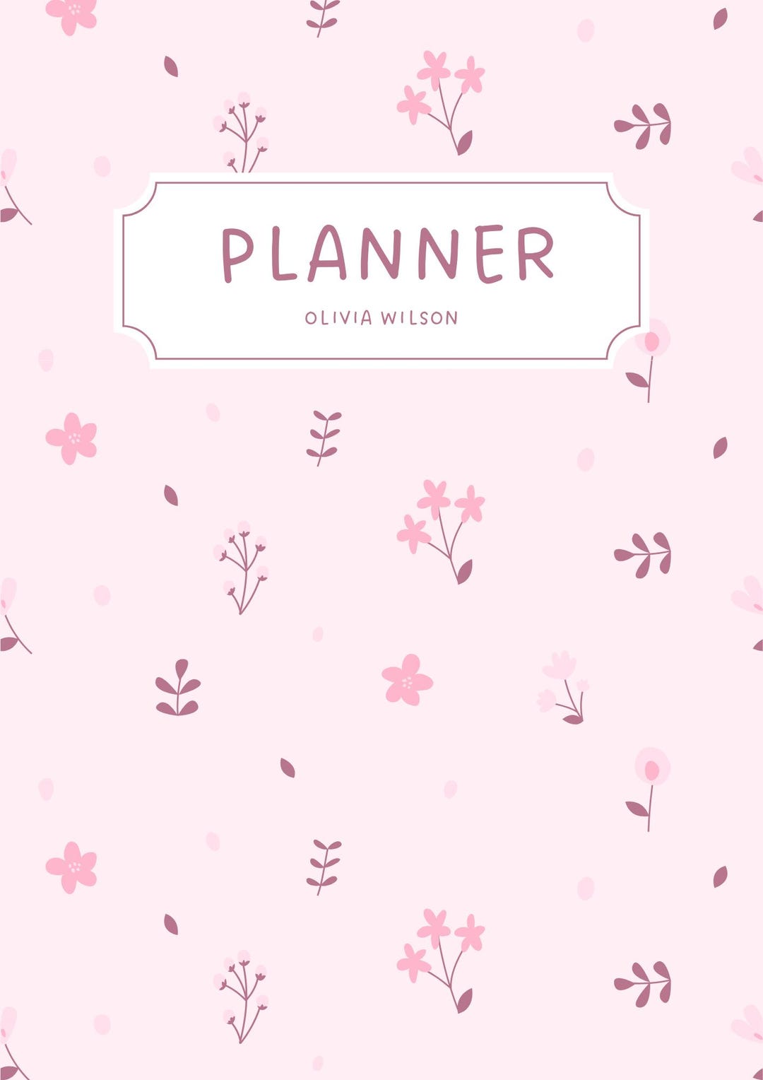 Pink and Purple Floral Planner - Etsy