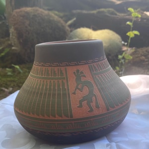 Signed Kokopelli Pottery Vase | Anderson Smith Navajo Pottery | Southwestern Decor | Handcrafted Ceramic Vase
