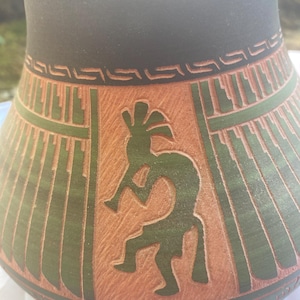 Signed Kokopelli Pottery Vase | Anderson Smith Navajo Pottery | Southwestern Decor | Handcrafted Ceramic Vase