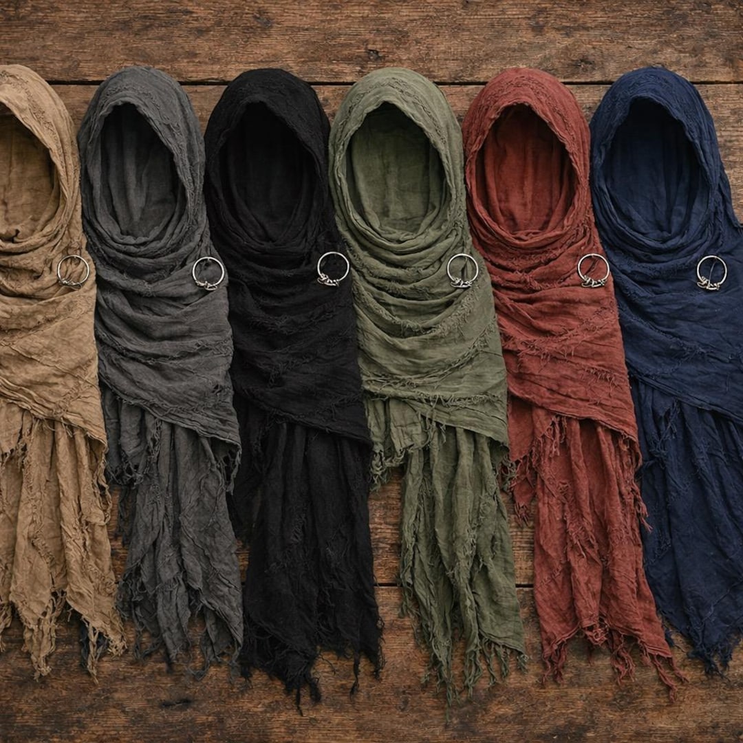 Knight Scarf Medieval Viking Hooded Scarf, LARP Renaissance Costume Wrap - Etsy ...