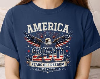 250th Anniversary USA Eagle Crest T-shirt, 1776-2026 Patriotic Keepsake, Comfort Colors® Shirt
