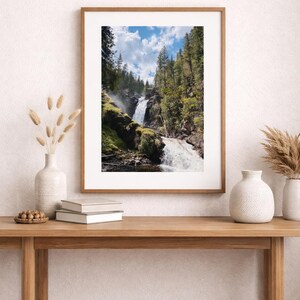 Wild North Waterfall | Moody Waterfall Wall Art | BC Nature Photography | Digital Landscape Print | Rustic Cabin Decor