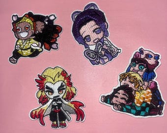 Parche termoadhesivo de Demon Slayer / Parche de anime / Aplique bordado de Kimestu No Yaiba / Suministros para manualidades para rellenar calcetines