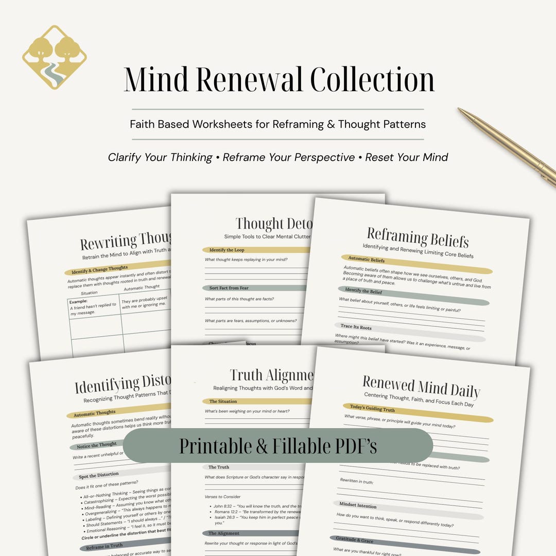 Retreat Rethink Respond Worksheet.pdf Christian CBT Thought Reframing Worksheets | Mind Renewal Collection ...