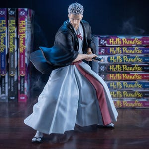 Shion Yamada Asaemon Hell's Paradise Jigokuraku Figuur 10cm – Banpresto Vibration Stars PVC Verzamelobject, Blinde Zwaardvechter Beeldje, Fancadeau