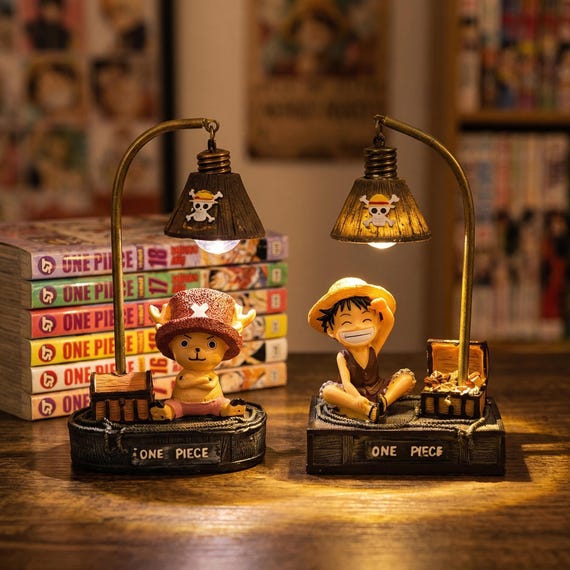 One Piece Luffy & Chopper Desk Lamp Figure 10cm – PVC Night Light, Anime Room Decor, Manga Fan Gift, Otaku