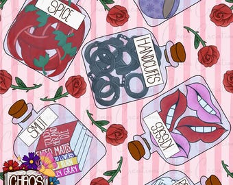 Smut reader dark romance seamless file PNG for clothes, blankets, kindle, bags